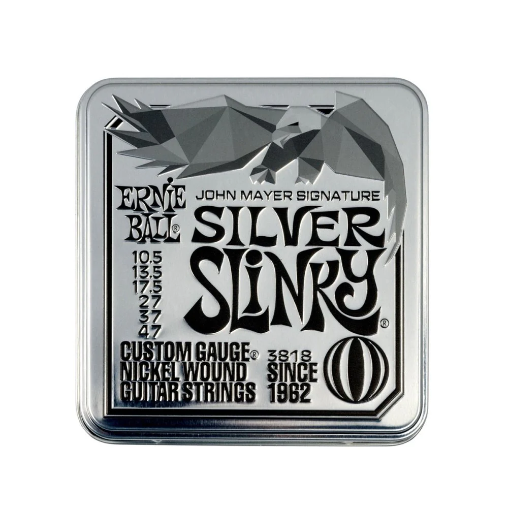 Ernie Ball John Mayer Silver Slinky 3-Pack TIN Nickel Wound Electric Guitar Strings 10.5-47 P03818 - Image 5
