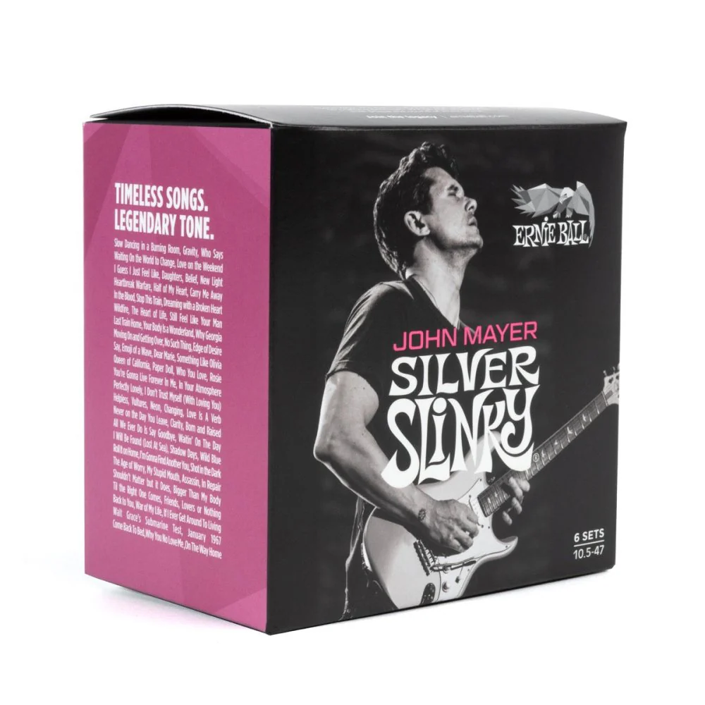 Ernie Ball John Mayer Silver Slinky 6-Pack Nickel Wound Electric Guitar Strings 10.5-47 P03817 - Image 2