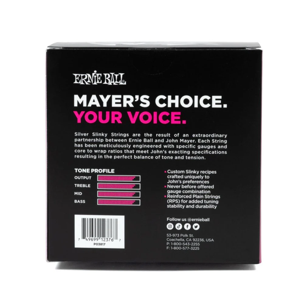 Ernie Ball John Mayer Silver Slinky 6-Pack Nickel Wound Electric Guitar Strings 10.5-47 P03817 - Image 3