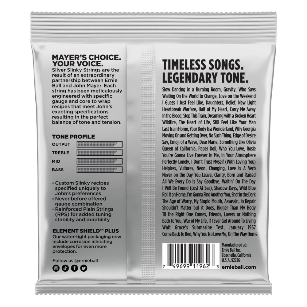 Ernie Ball John Mayer Silver Slinky 6-Pack Nickel Wound Electric Guitar Strings 10.5-47 P03817 - Image 6