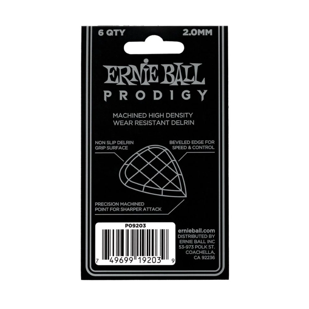 Ernie Ball Prodigy Picks Mini White 2.0 mm 6 Piece P09203 - Image 3
