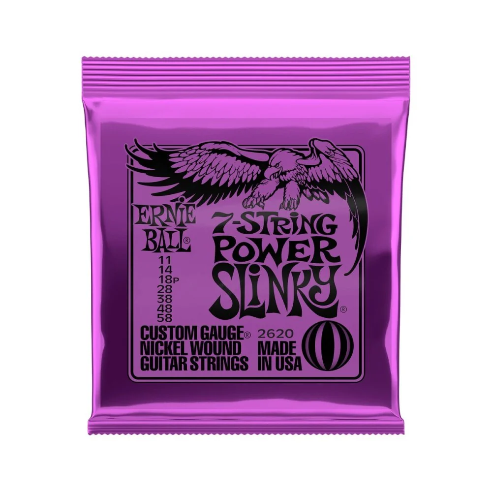 Ernie Ball 7-String Power Slinky Nickel Wound ELECTRIC Guitar Strings 11-58 P02620