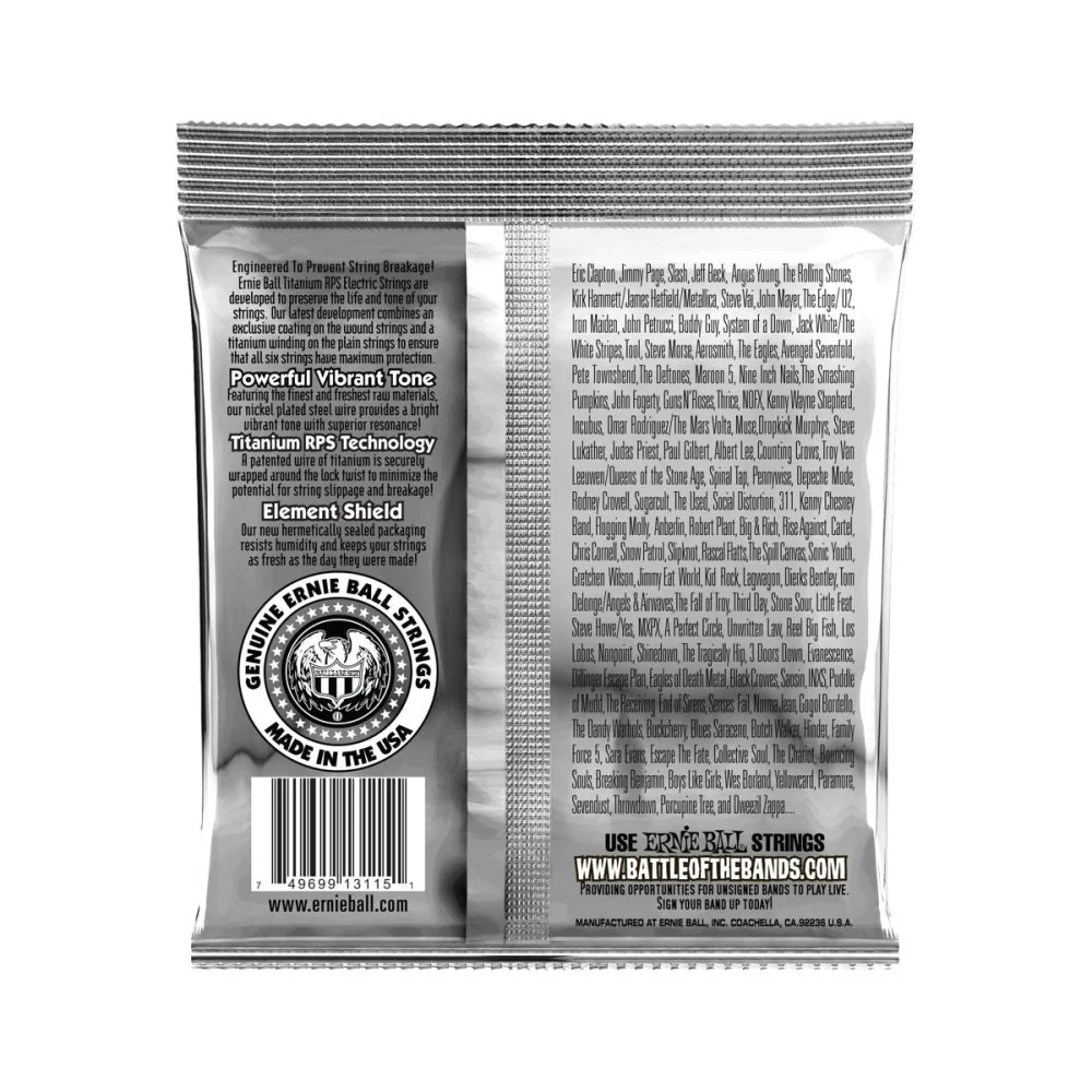 Ernie Ball Skinny Top/ Heavy Bottom Slinky RPS Coated Titanium ELECTRIC Guitar Strings 10-52 P03115 - Image 2
