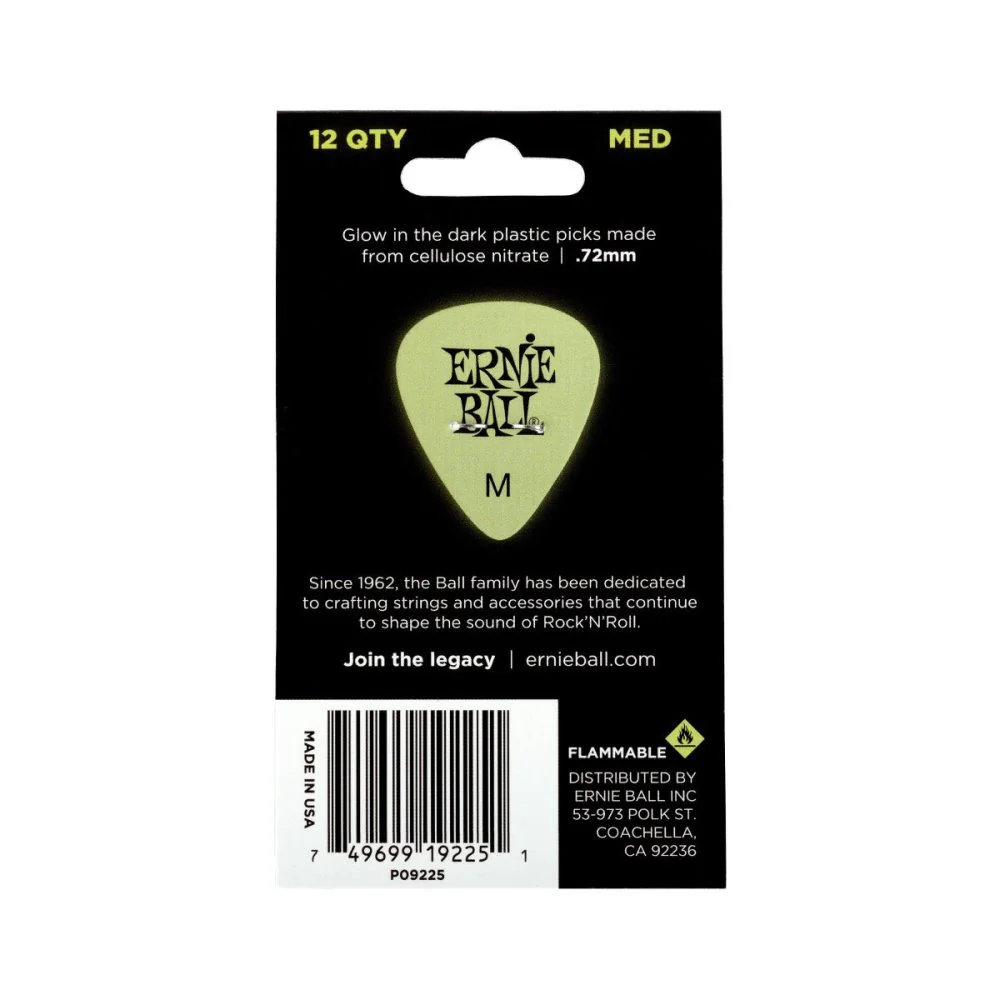 Ernie Ball Super Glow Cellulose Picks Medium 12 Piece P09225 - Image 3