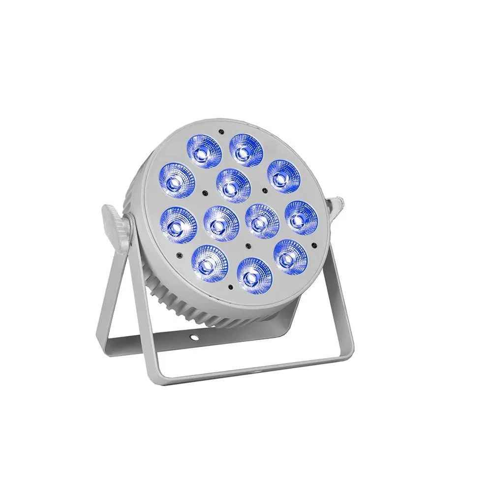 Event Lighting Lite PAR12X12L-WH LED Flat Pro Par 12x12W RGBWAU Stage Wash & IR Remote (White)