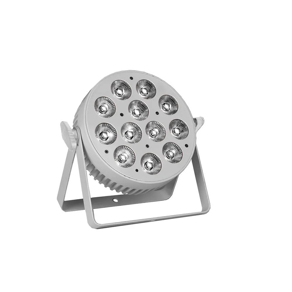 Event Lighting Lite PAR12X12L-WH LED Flat Pro Par 12x12W RGBWAU Stage Wash & IR Remote (White) - Image 2