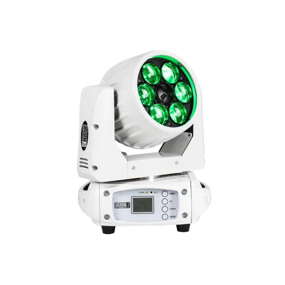 Event Lighting LM6X15W 6x15W LED RGBW Zoom Wash Moving Head (White) - Image 6