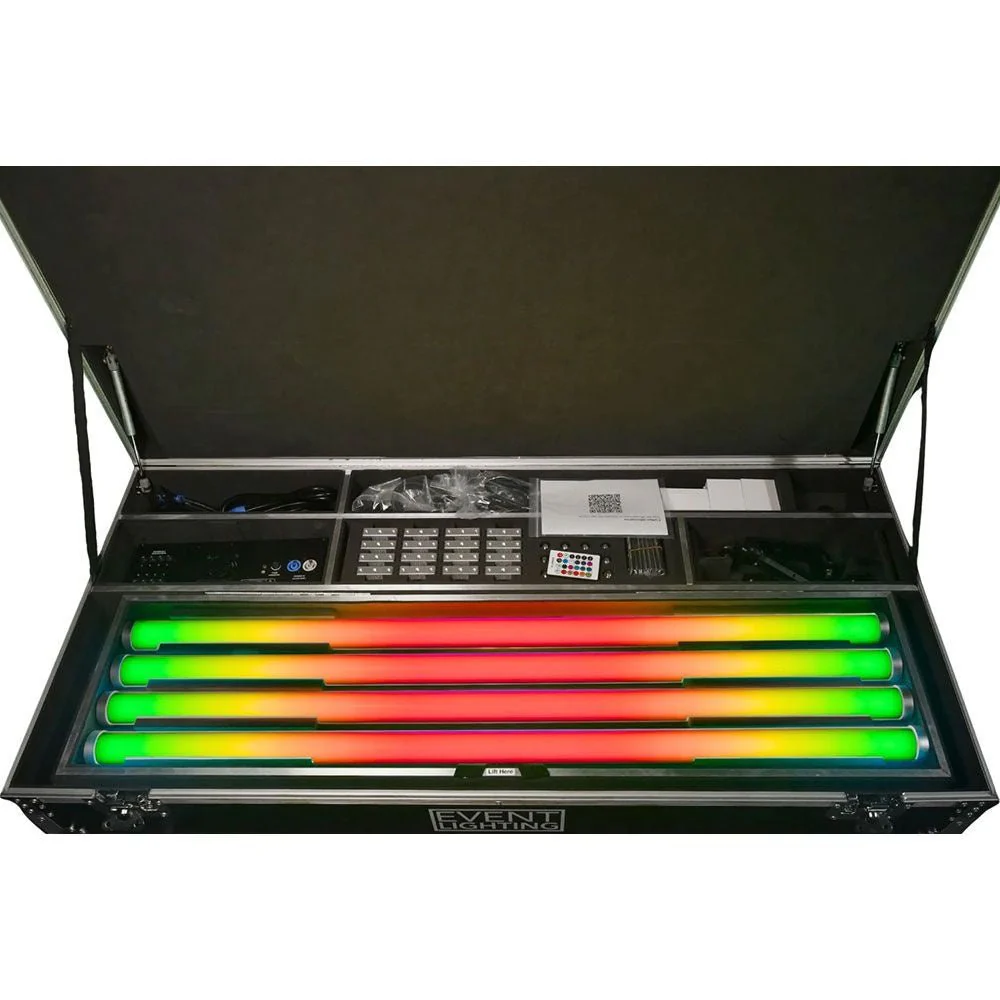 Event Lighting Outdoor Battery RGBW LED Tube Stand Package (Set of 8) w/ Road Case - Image 2