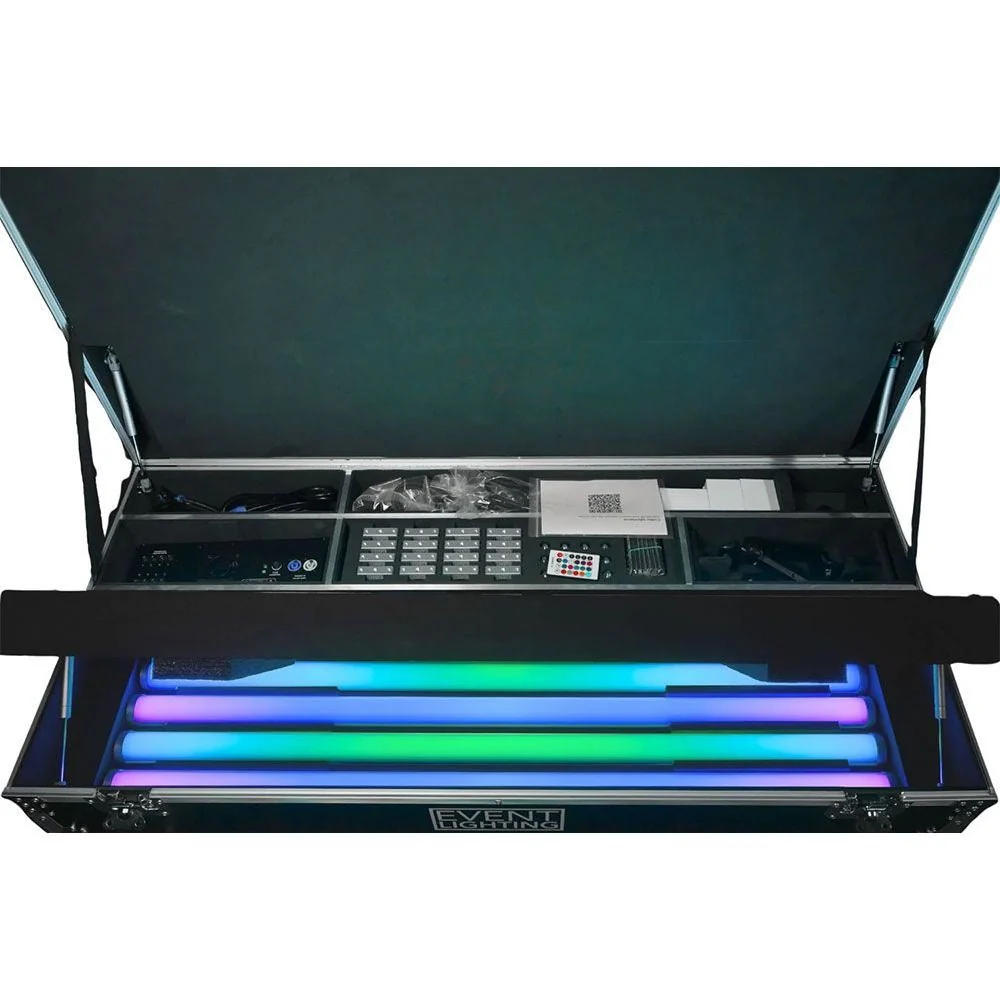 Event Lighting Outdoor Battery RGBW LED Tube Stand Package (Set of 8) w/ Road Case - Image 3