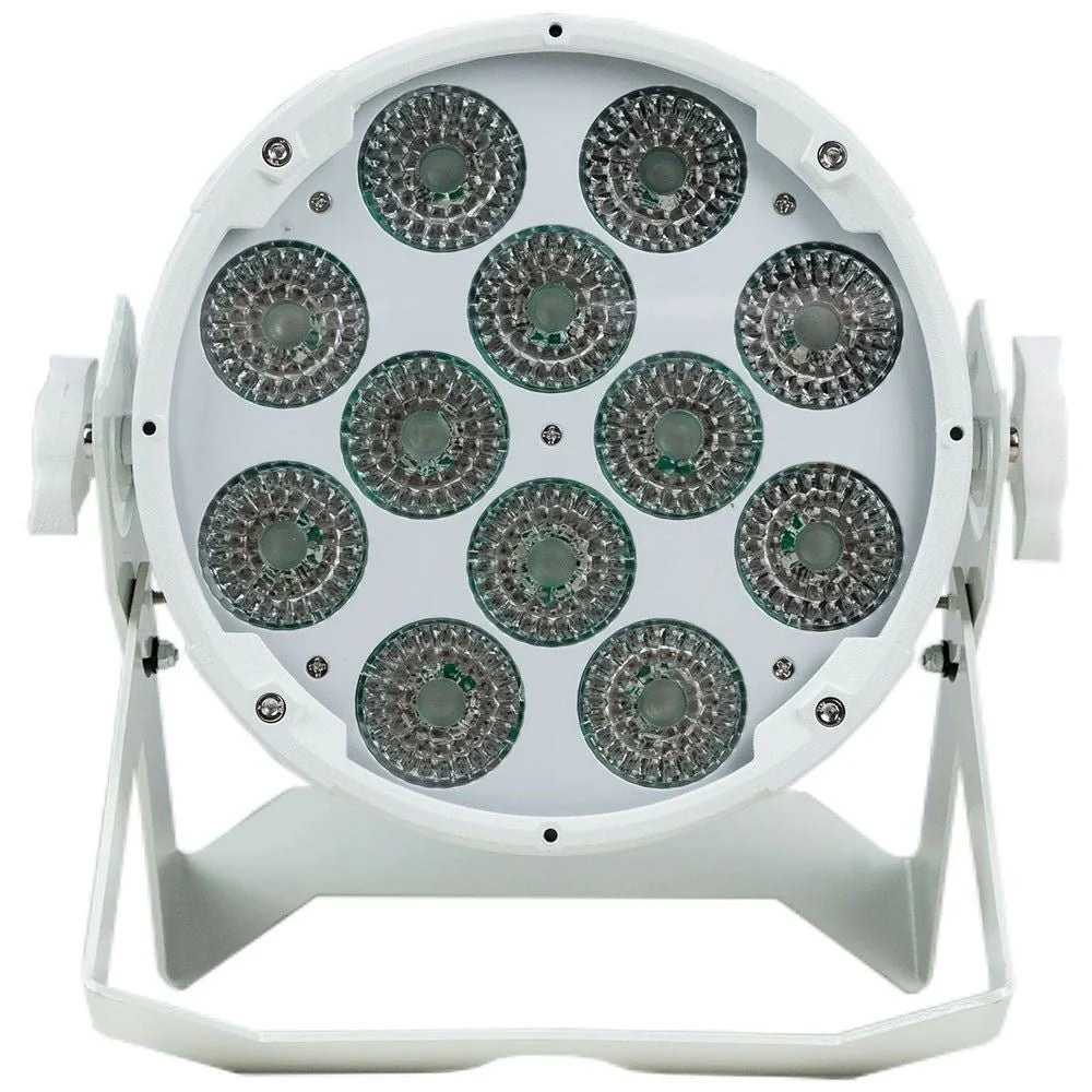 Event Lighting PAR12H-WH LED Flat Pro Par 12x12W RGBWA+UV Stage Wash (White Finish) - Image 5