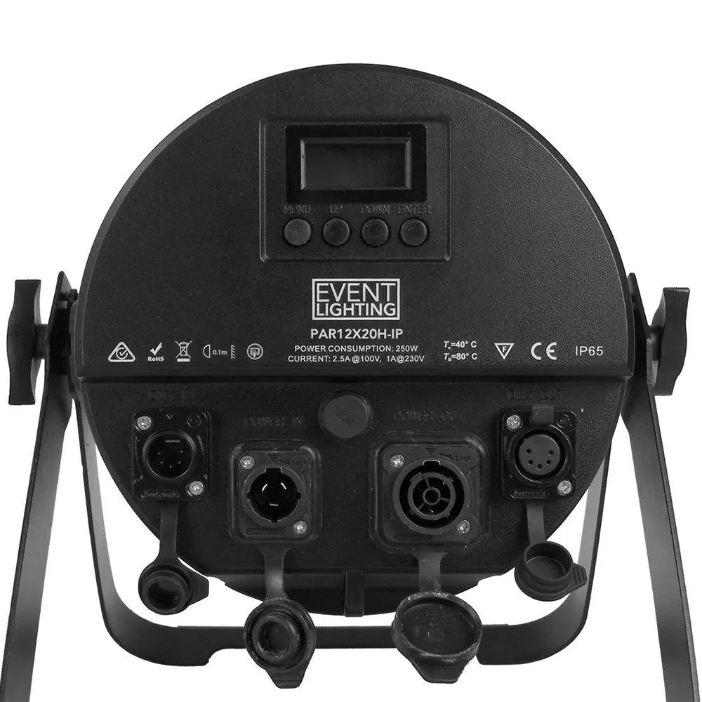 Event Lighting PAR12X20H-IP Outdoor Pro Par 12x20W RGBWAU LED - Image 3