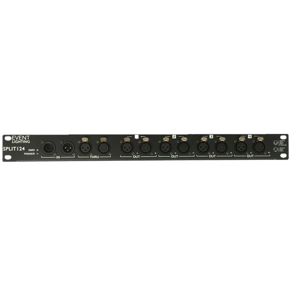 Event Lighting Split 124 4-Way DMX Splitter