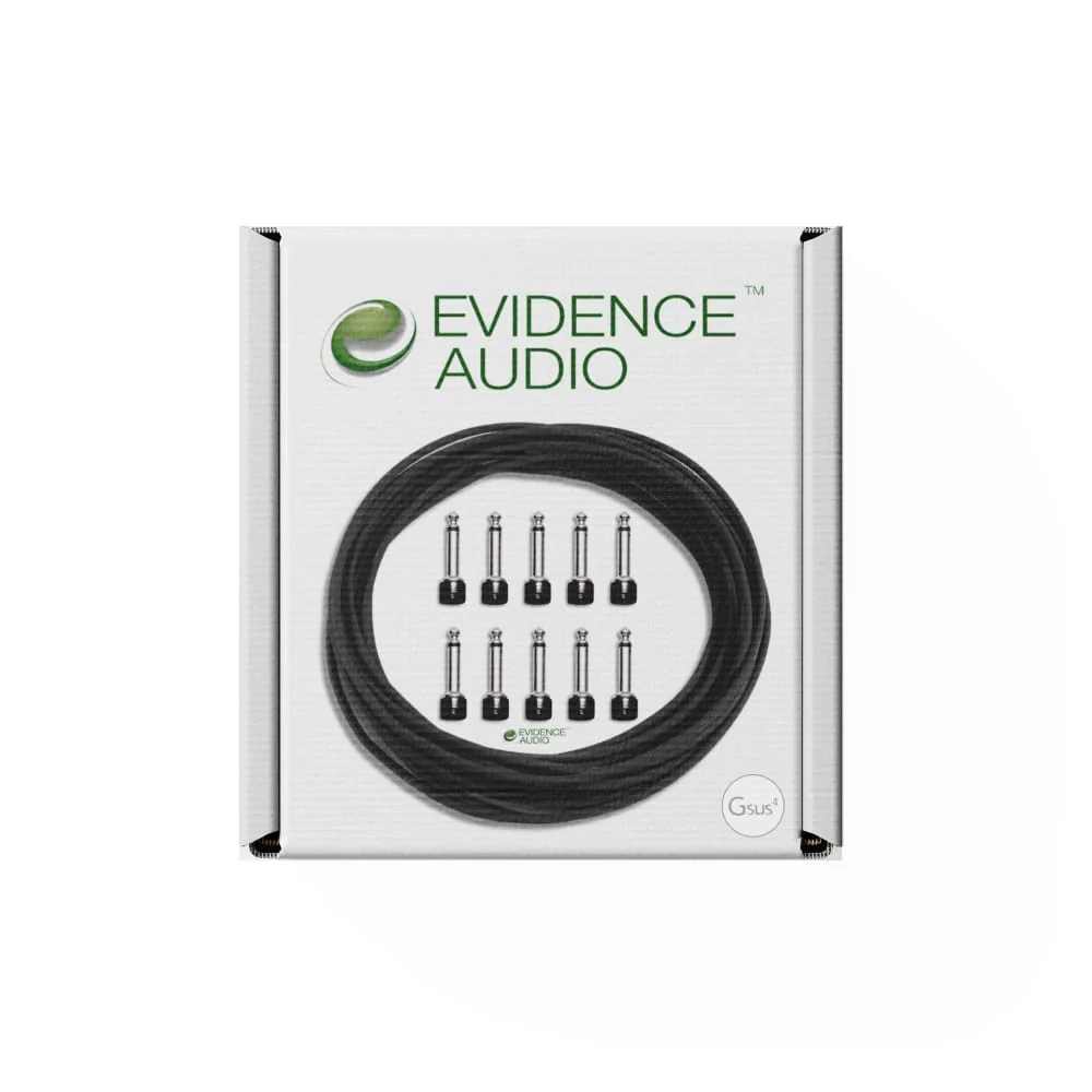 Evidence Audio Solderless Kit 10 Pack 10x SiS Plugs Angled & 10FT Monorail Cable Black