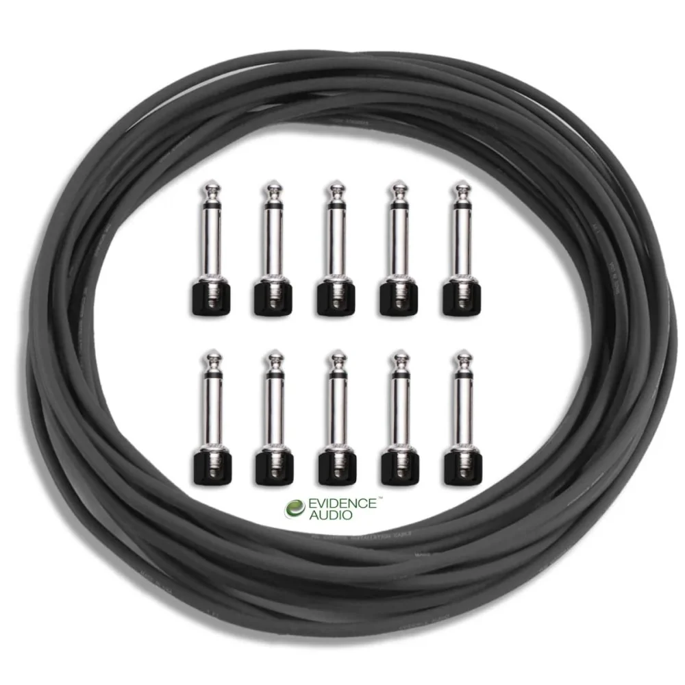 Evidence Audio Solderless Kit 10 Pack 10x SiS Plugs Angled & 10FT Monorail Cable Black - Image 3