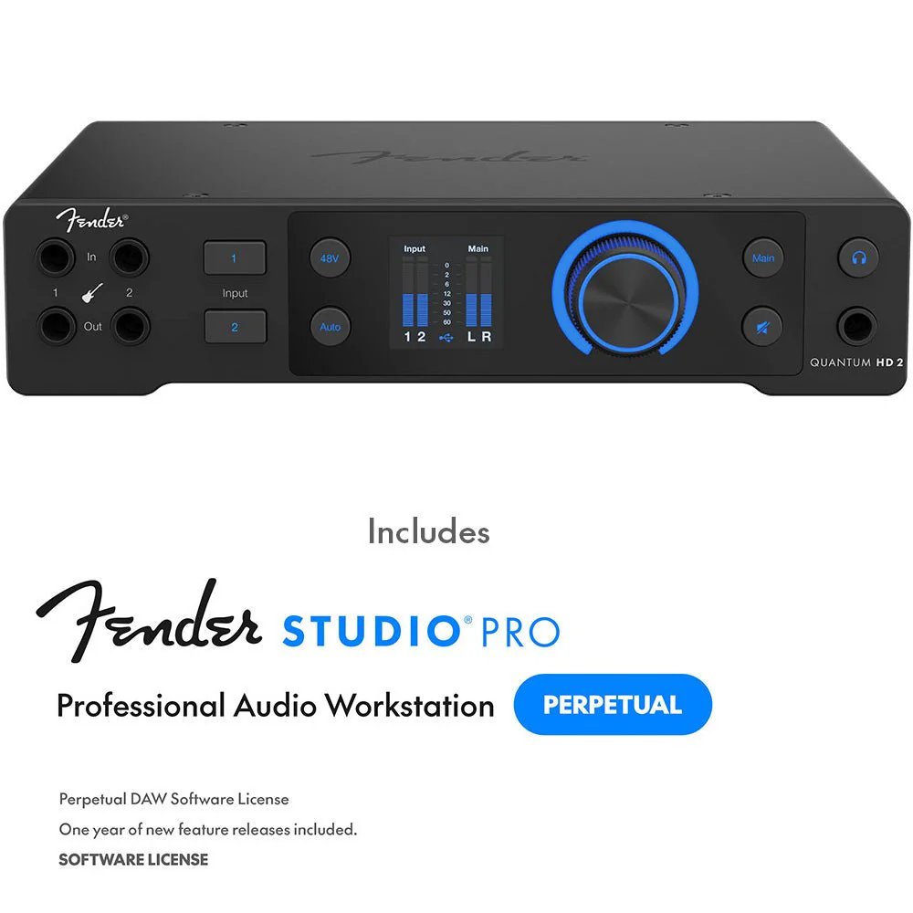 Fender Quantum HD2 20x24 32 bit / 192 kHz USB-C Audio Interface Incl. Fender Studio Pro 8 (Perpetual) - Image 4