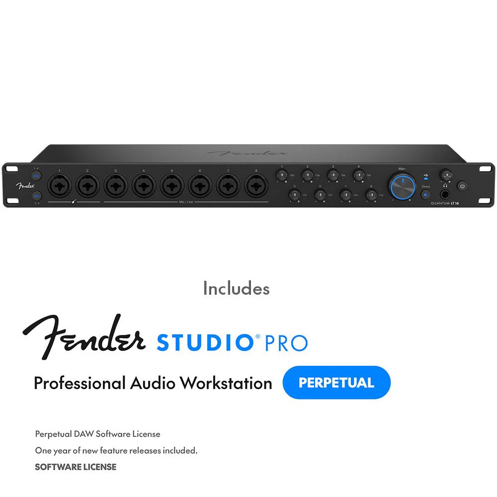 Fender Quantum LT16 16x8 24 BIt / 192 kHz USB-C Audio Interface Incl. Fender Studio Pro 8 (Perpetual) - Image 4