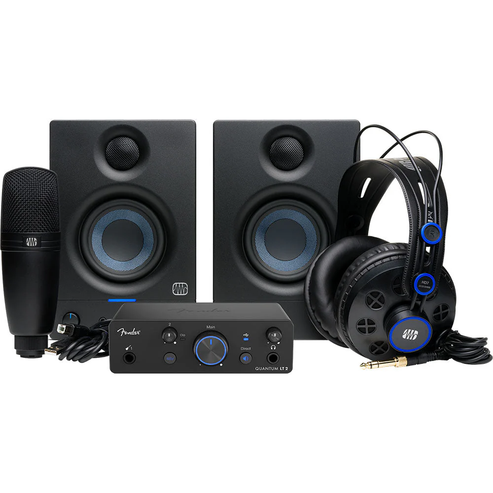 Fender Quantum LT2 Complete Bundle w/ LT2 Interface, Eris 3.5 G2 Speakers, HD7 Headphones & M7 Microphone