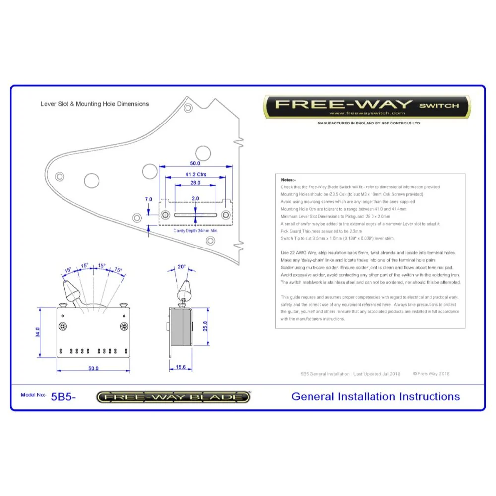 Free-Way Pickup Blade Switch 5+5 Position Multi Switch Fits Stratocaster® Style Guitars - Image 11