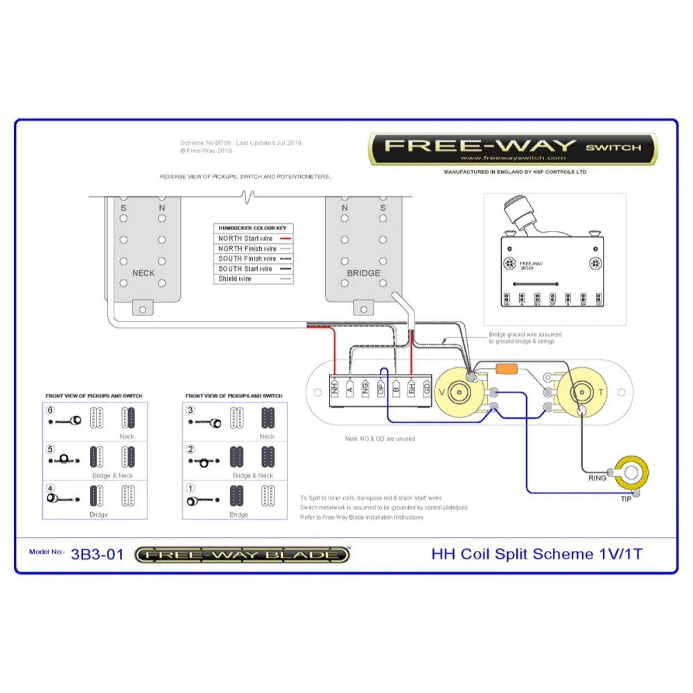 Free-Way Pickup Blade Switch 3+3 Position Multi Switch Fits Telecaster® Style Guitars - Image 7