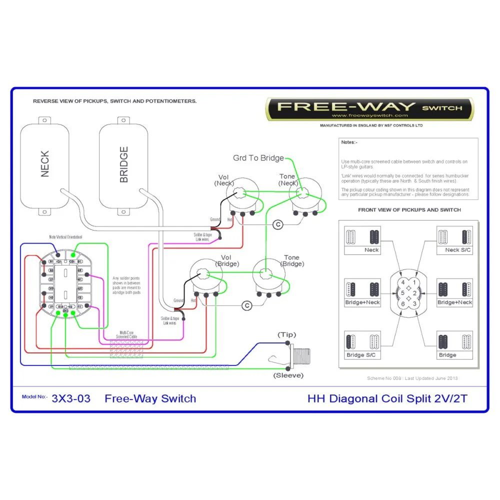 Free-Way Pickup Switch 3+3 Position Multi Switch Fits Les Paul, PRS & 335-Style Guitars - Image 10