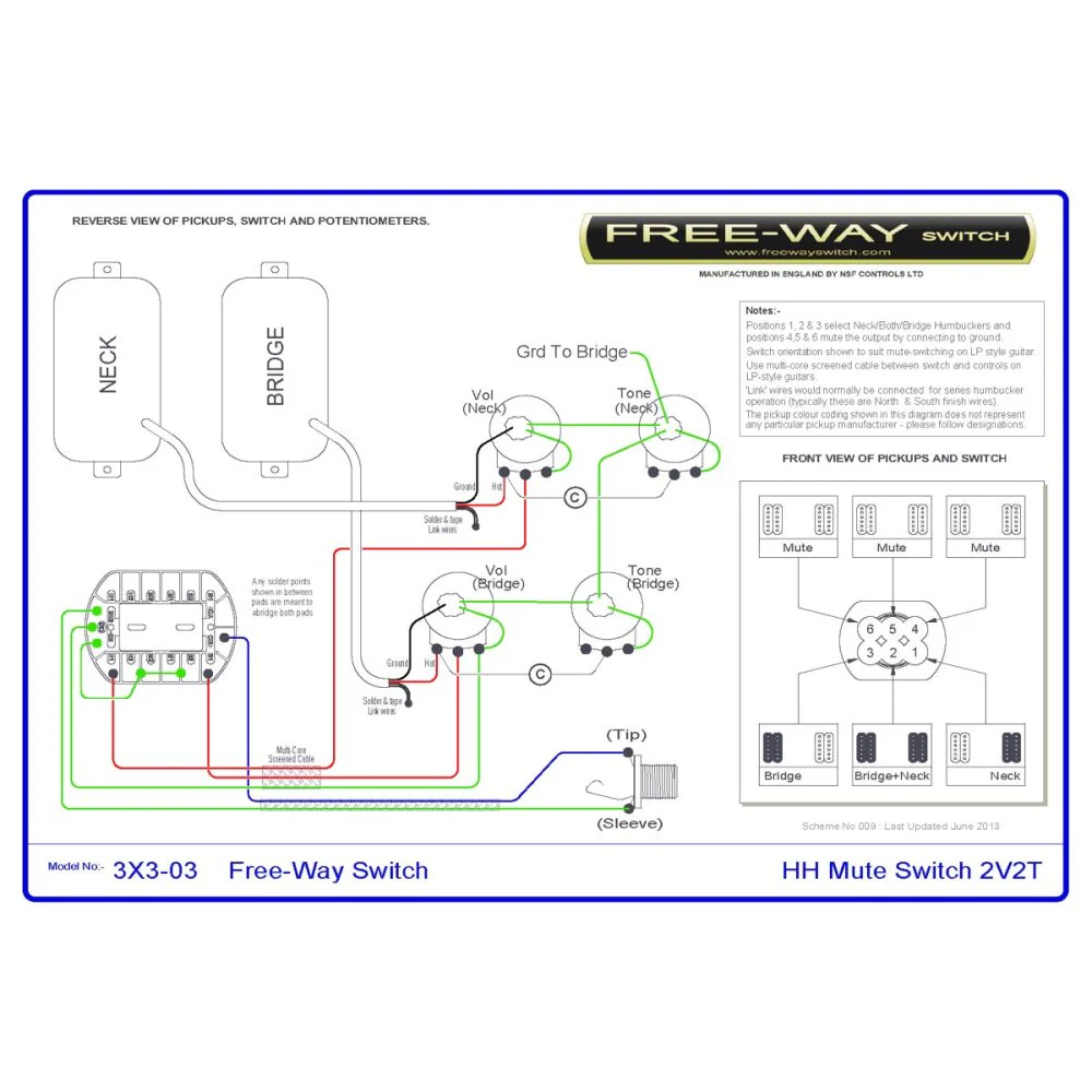 Free-Way Pickup Switch 3+3 Position Multi Switch Fits Les Paul, PRS & 335-Style Guitars - Image 11