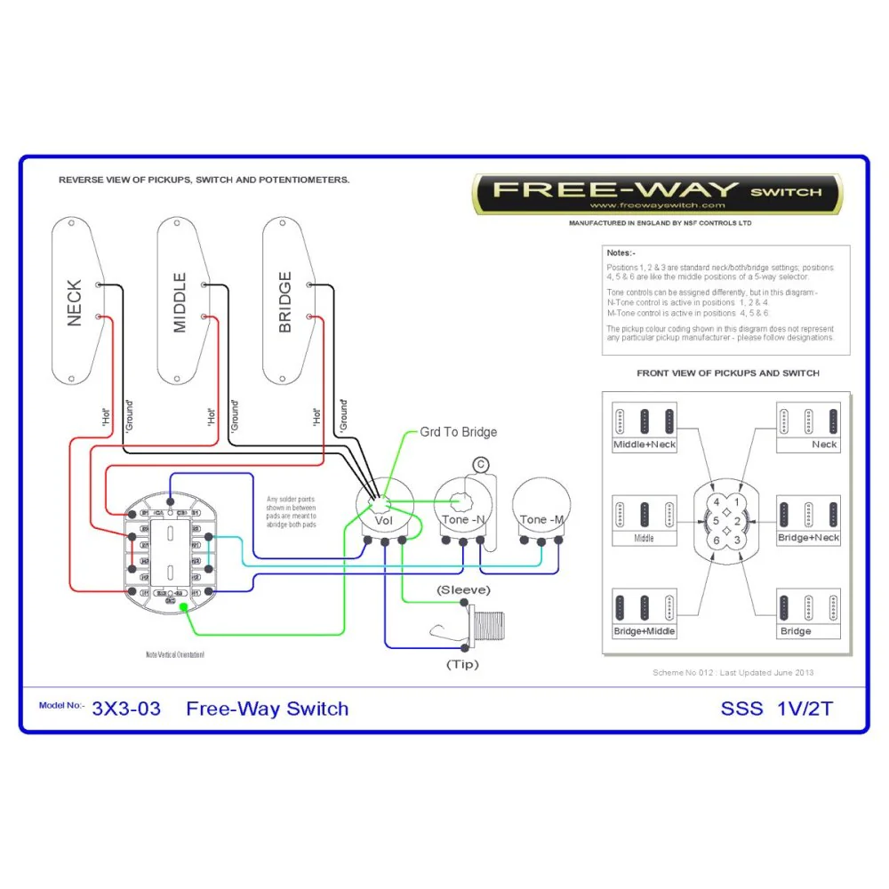 Free-Way Pickup Switch 3+3 Position Multi Switch Fits Les Paul, PRS & 335-Style Guitars - Image 13