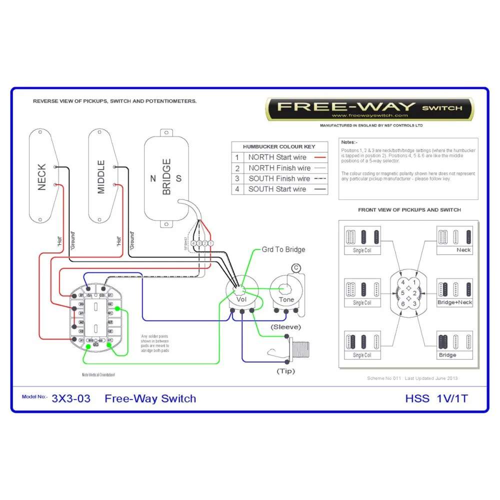 Free-Way Pickup Switch 3+3 Position Multi Switch Fits Les Paul, PRS & 335-Style Guitars - Image 14