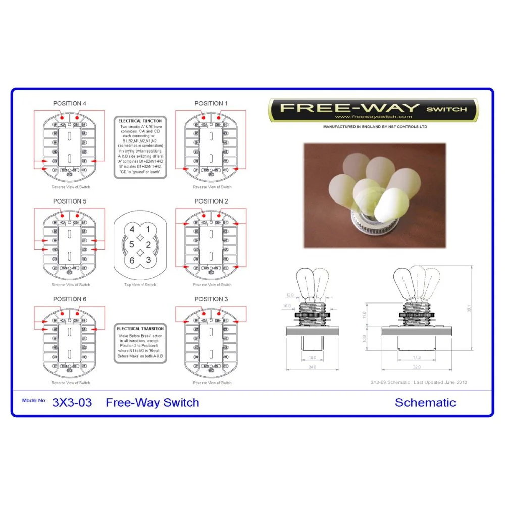 Free-Way Pickup Switch 3+3 Position Multi Switch Fits Les Paul, PRS & 335-Style Guitars - Image 15