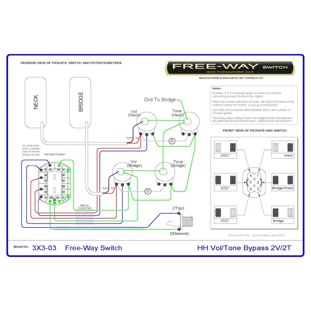 Free-Way Pickup Switch 3+3 Position Multi Switch Fits Les Paul, PRS & 335-Style Guitars - Image 6