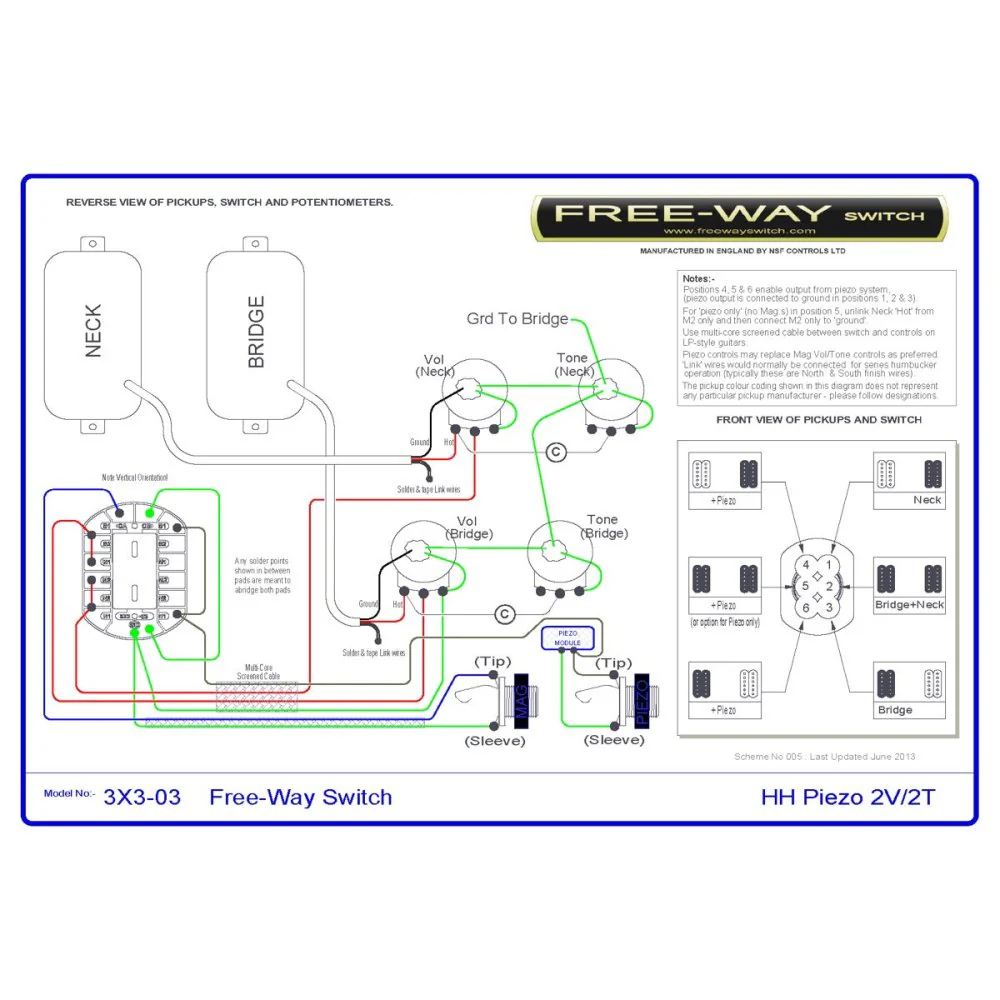 Free-Way Pickup Switch 3+3 Position Multi Switch Fits Les Paul, PRS & 335-Style Guitars - Image 7