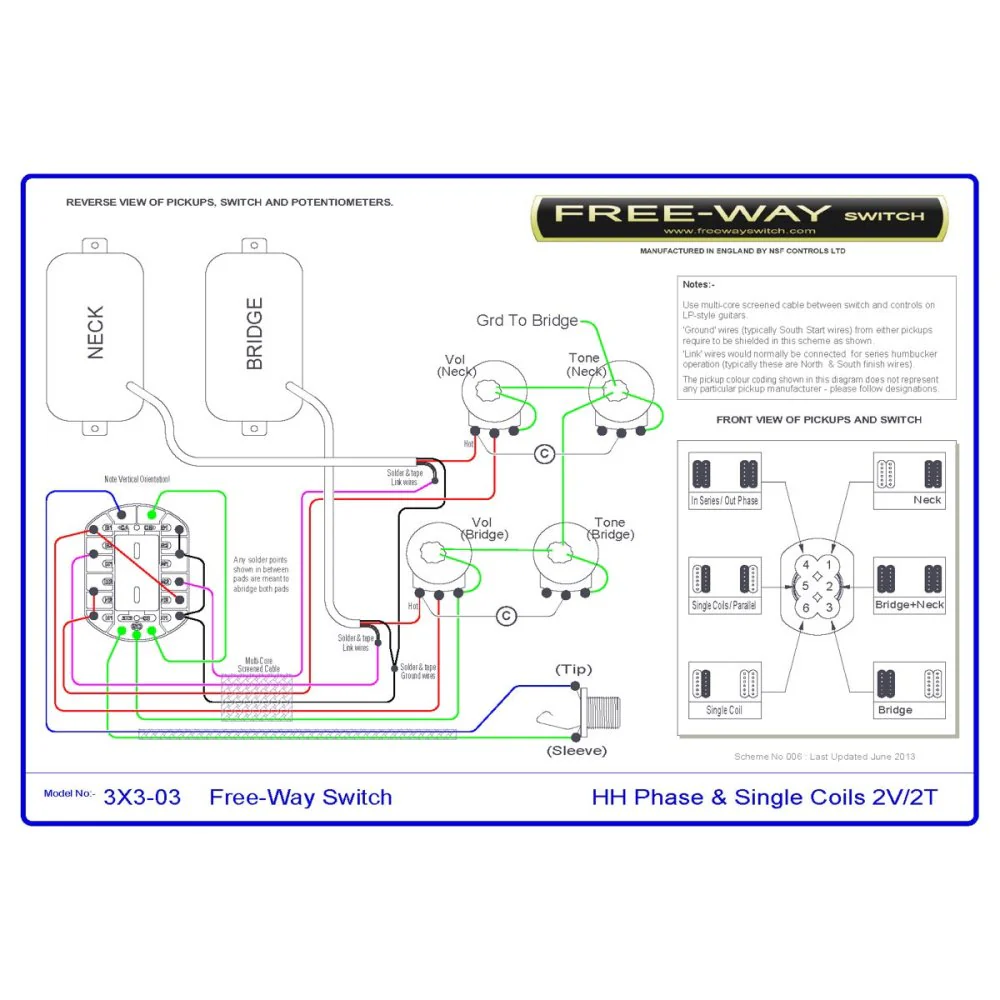 Free-Way Pickup Switch 3+3 Position Multi Switch Fits Les Paul, PRS & 335-Style Guitars - Image 8