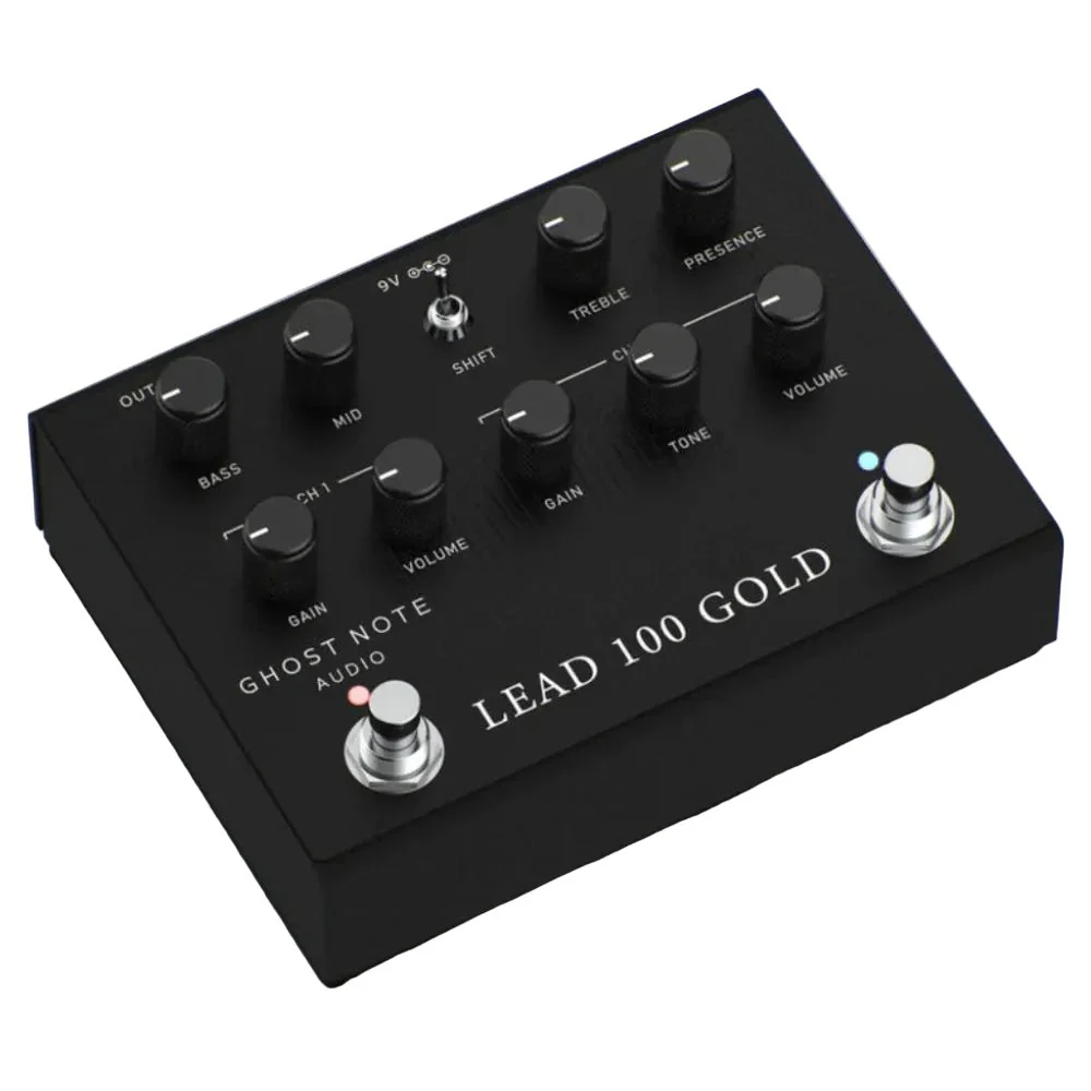 Ghost Note Audio LEAD 100 GOLD (Black) Preamp Pedal based on Marshall Lead 100 MOSFET Amp