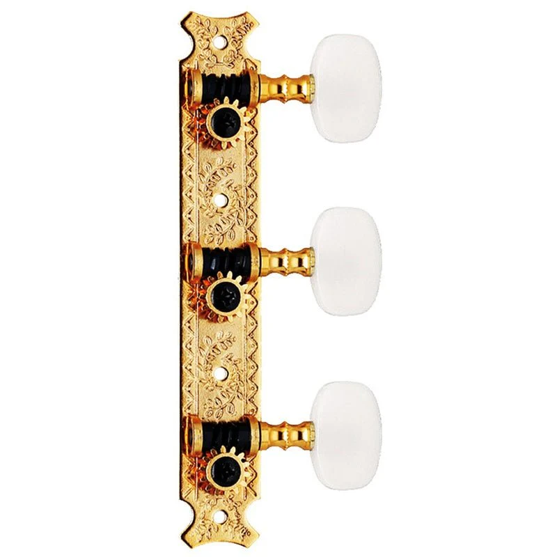 Gotoh 35G620 Classical Guitar Tuning Machines on Decorative Plate in Gold Finish (3+3) - Image 2