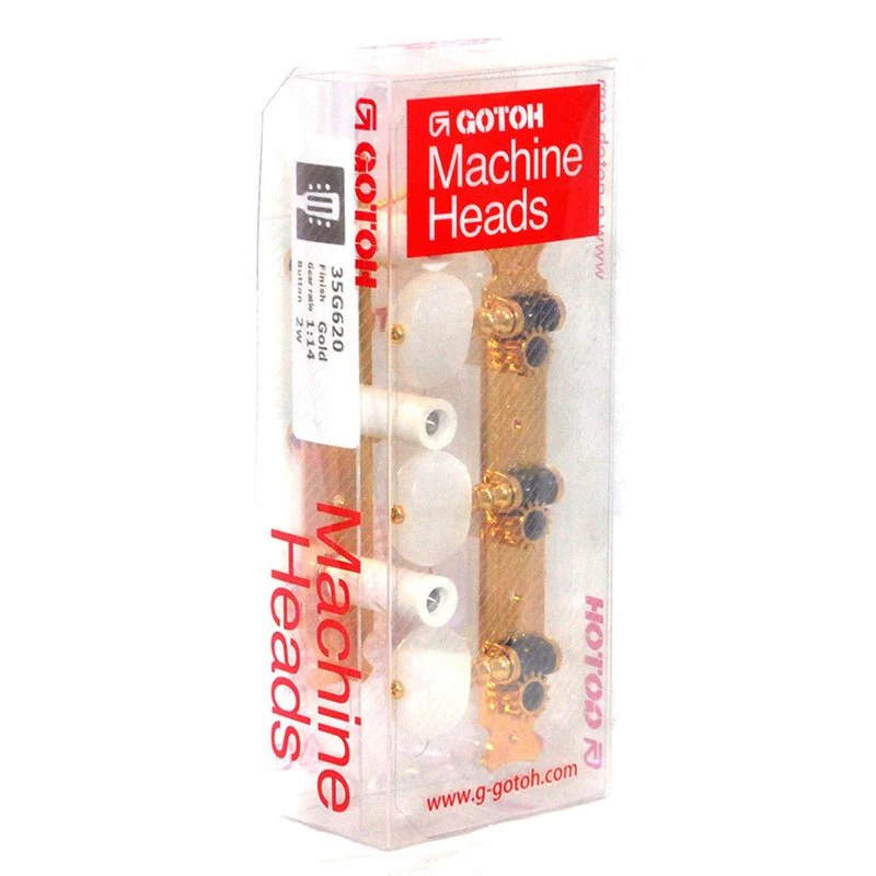 Gotoh 35G620 Classical Guitar Tuning Machines on Decorative Plate in Gold Finish (3+3) - Image 3