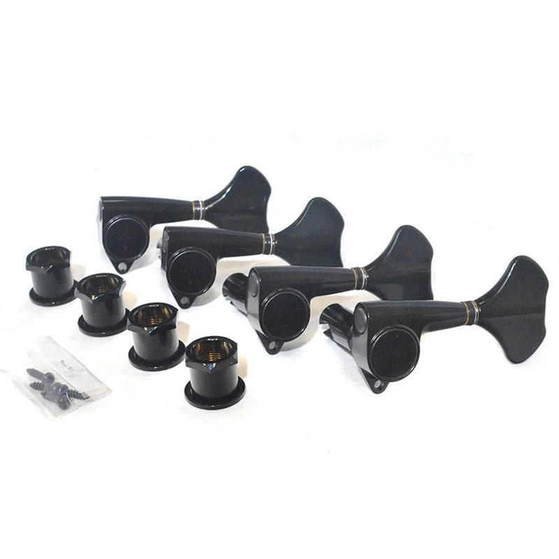 Gotoh GB707 Series Electric Bass Guitar Tuning Machines in Black Chrome Finish (4-inline) - Image 3