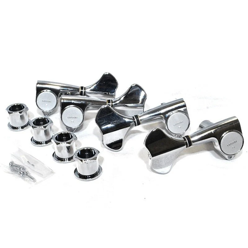 Gotoh GB707 Series Electric Bass Guitar Tuning Machines in Chrome Finish (4-inline) - Image 2