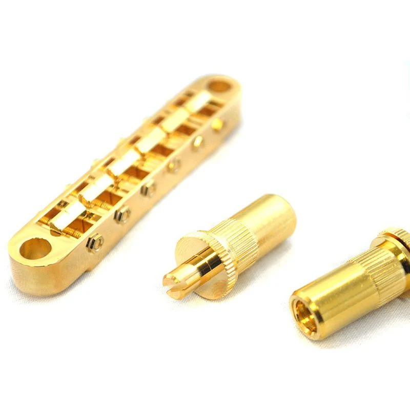 Gotoh GE103BT Tune-O-Matic Electric Guitar Bridge (Nashville) in Gold Finish - Image 2