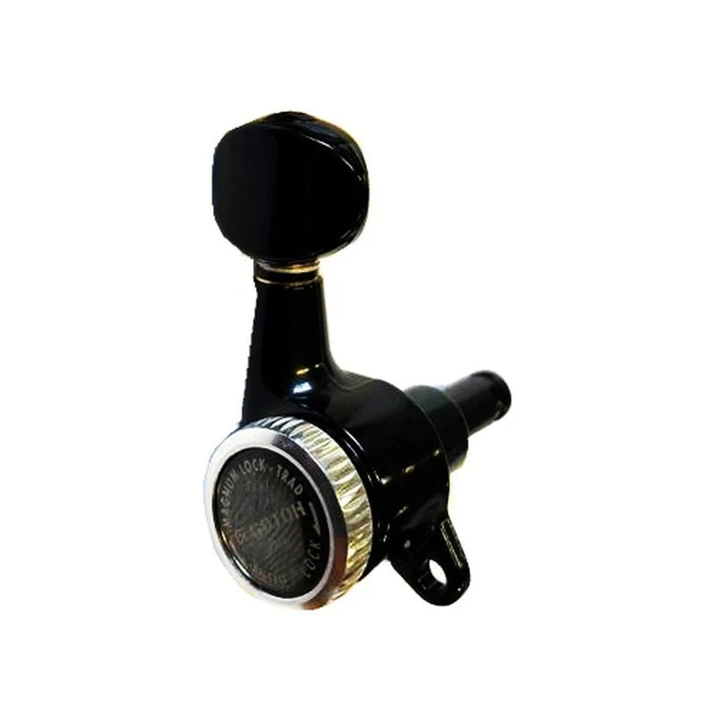 Gotoh Magnum Lock Traditional Series Electric Guitar Tuning Machines in Black Finish (6-inline)