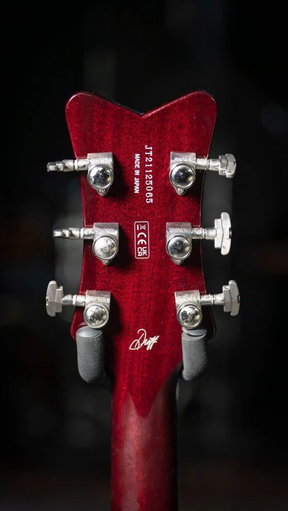Gretsch G6134TFM-NH Nigel Hendroff Penguin Ebony FB Dark Cherry Metallic Flame Pre-Loved - Image 7