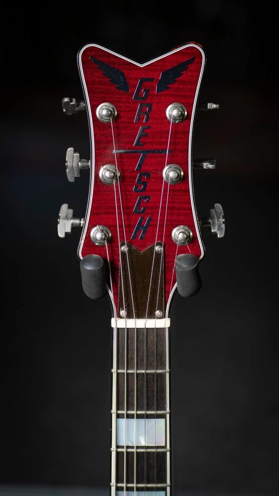 Gretsch G6134TFM-NH Nigel Hendroff Penguin Ebony FB Dark Cherry Metallic Flame Pre-Loved - Image 8