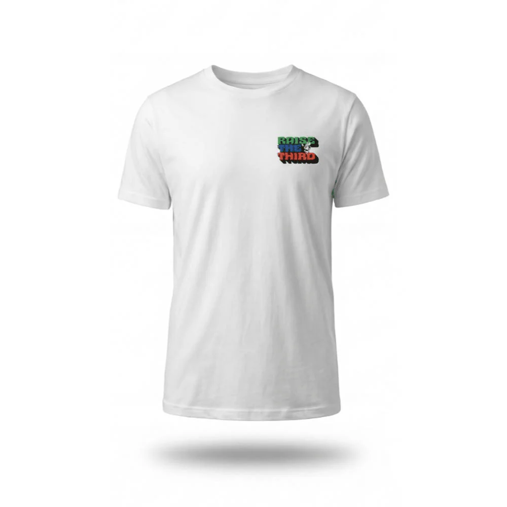 Gsus4 Merch T-Shirt "Raise The Third" Mascot White CLEARANCE - Image 2