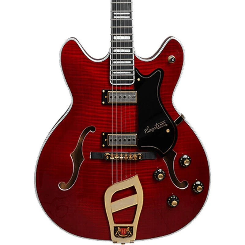 Hagstrom 67' Viking II Semi-Hollow Guitar in Wild Cherry Transparent - Image 3