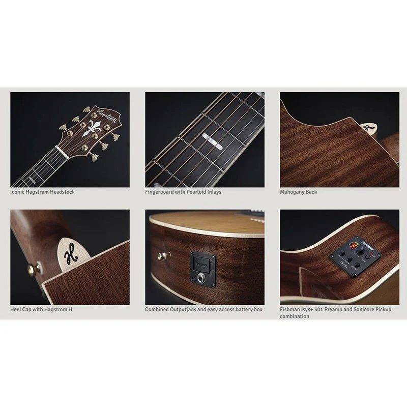 Hagstrom Mora II Series Concert AC/EL Guitar with Cutaway in Natural - Image 3