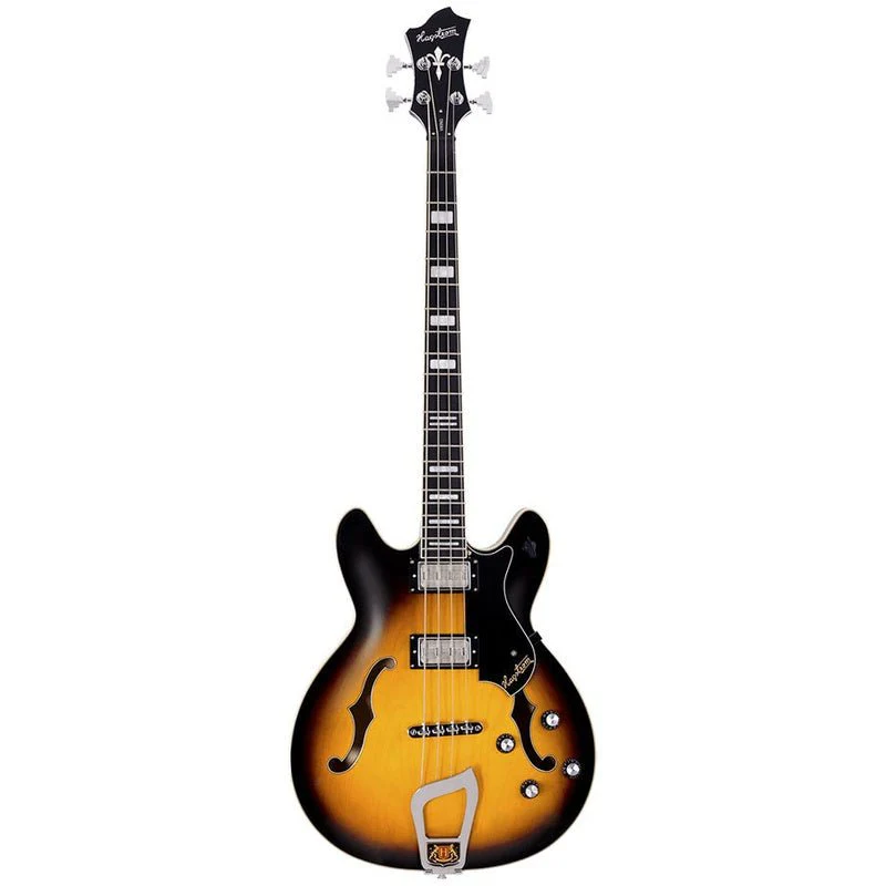 Hagstrom Viking Semi-Hollow Bass Guitar in Tobacco Sunburst Gloss