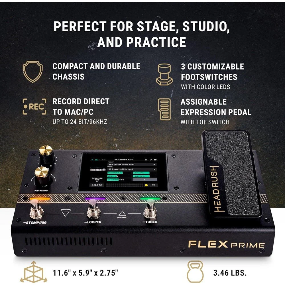 Headrush FLEX PRIME Compact Multi FX Processor w/ 4" Touchscreen & WiFi / Bluetooth - Image 8