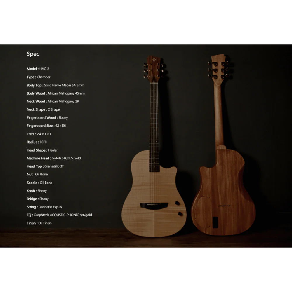 Healer Acoustic Custom Chamber Guitar HAC-2 NA - Image 7