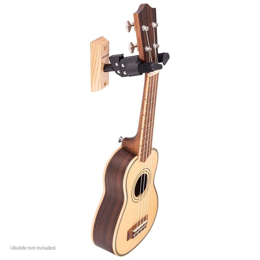 Hercules USP10WB Ukulele Wall Mount Hanger w/ Wood Base & Auto Grip System (AGS) - Image 2