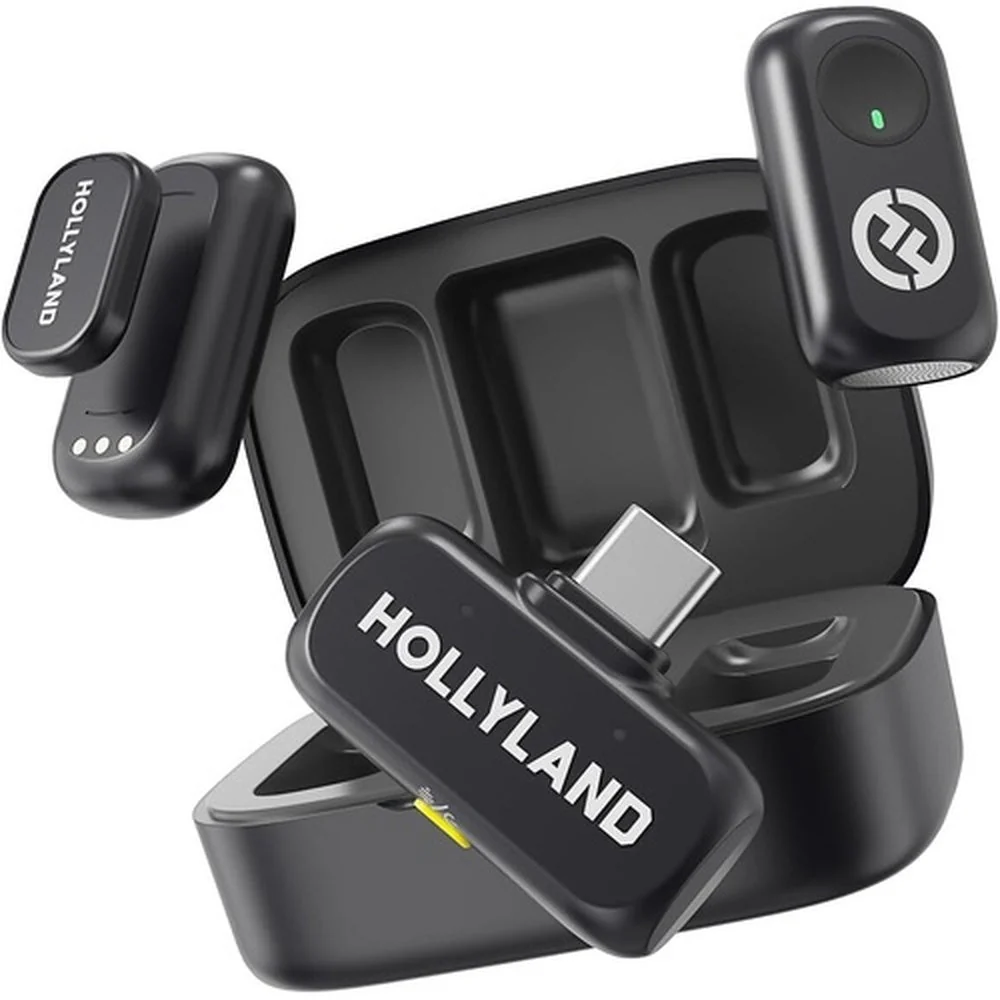 Hollyland Lark A1 Duo Wireless Microphone Set w/ Charging Case & USB-C Connector - Image 2