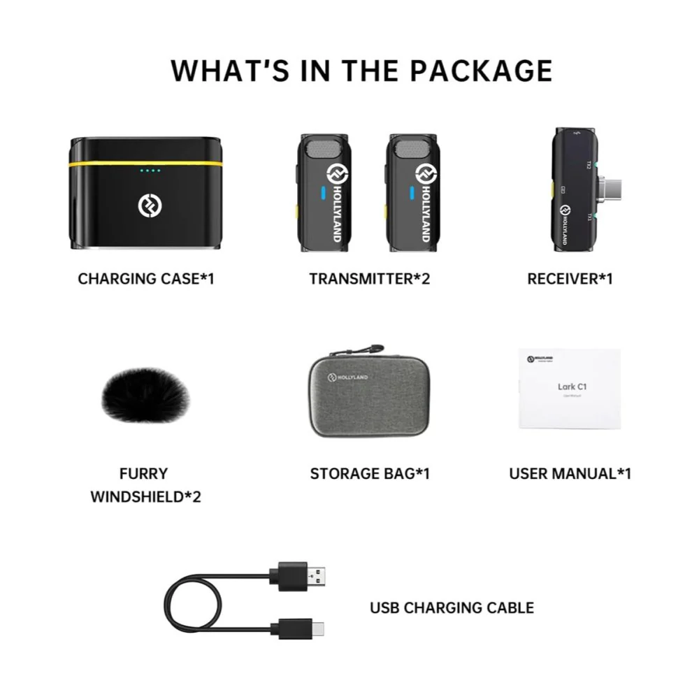 Hollyland LARK C1 DUO For USB-C & Android 2Ch Wireless Microphone Kit 2TX + 1RX AU Stock - Image 9