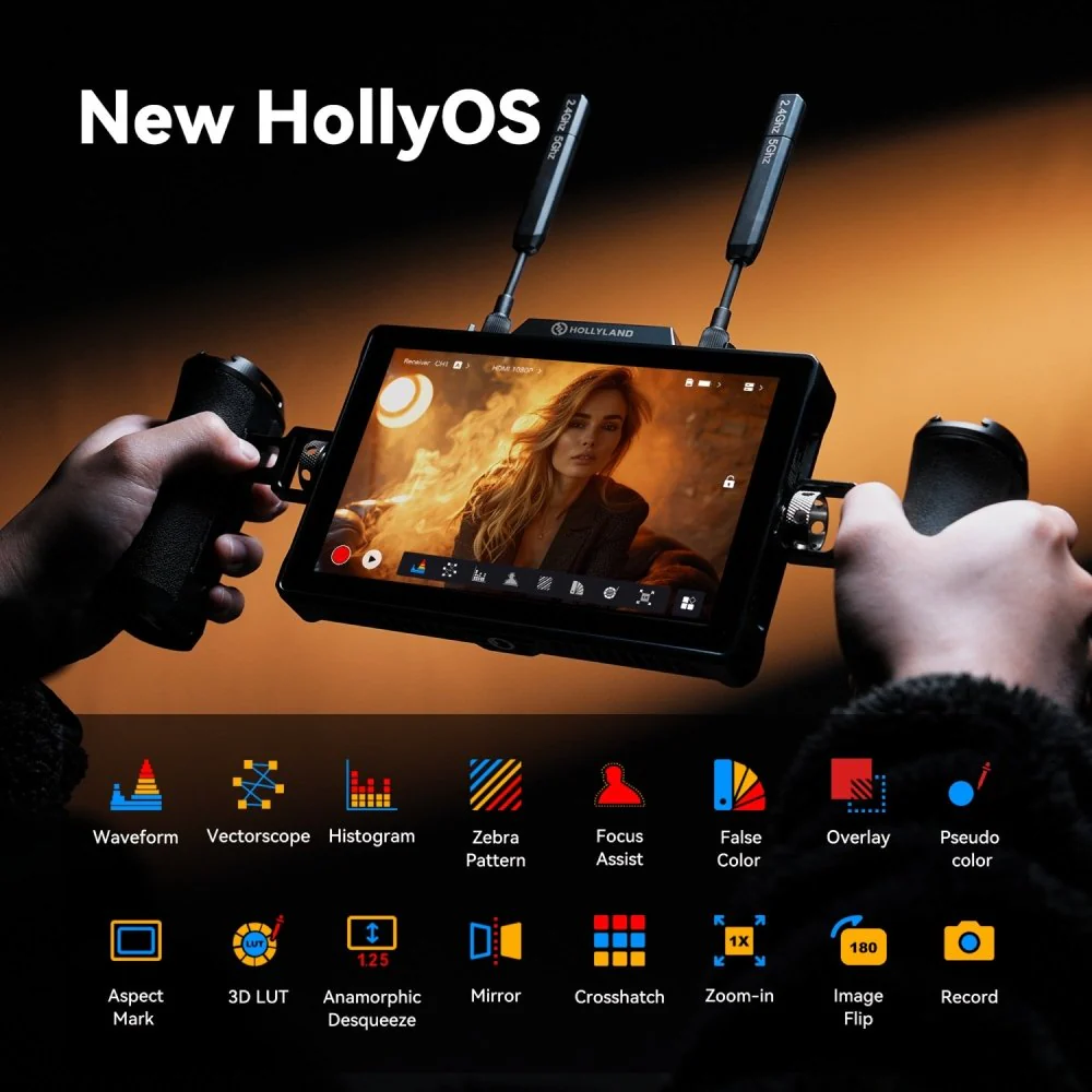 Hollyland Pyro 7 PAIR Kit All-In-One Wireless Transceiving 7" Monitor & Recorder HDMI & SDI - Image 8